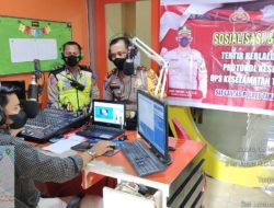 Via Siaran Radio, Satlantas Polres Tanjung Balai Sosialisasikan Operasi Keselamatan Toba 2022