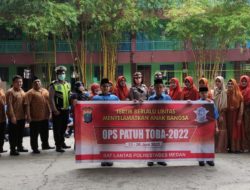 Polantas Sosialisasi Ops Patuh Toba 2022 di SMP Muhammadiyah 1 Medan