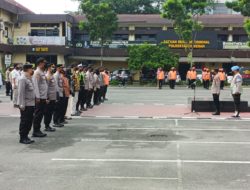 AKBP Johanes Tetap Semangat Pimpin Apel Pagi di Polrestabes Medan
