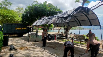 Polres Dairi Bangun Posko Tenda Penanggulangan Karhutla di Kecamatan Silahisabungan