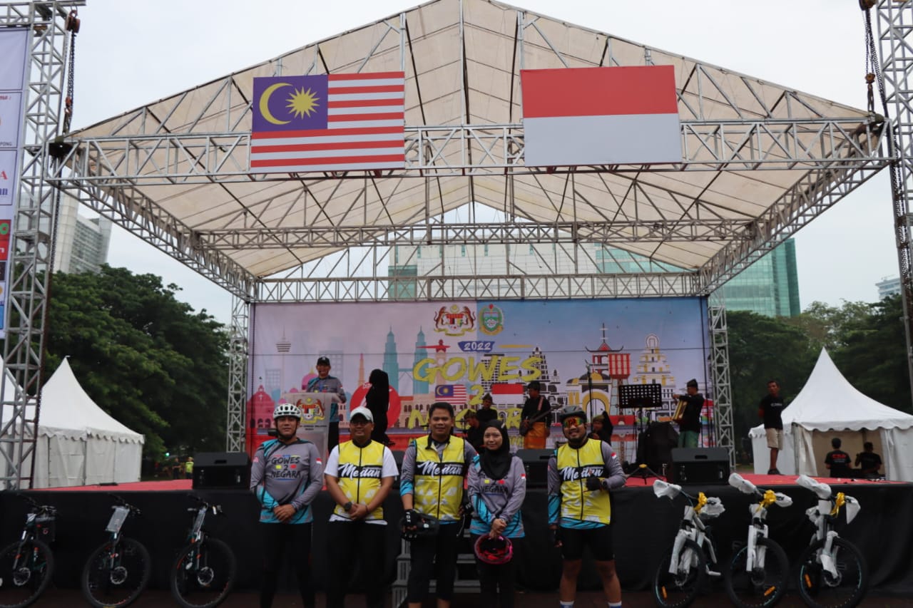 Polrestabes Gelar PAM Gowes Indonesia-Malaysia di Lapangan Benteng Medan