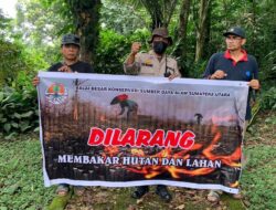 Sambangi Cagar Alam Sibolangit, Bhabinkamtibmas Polsek Pancur Batu Larang Pembakaran Hutan Medan