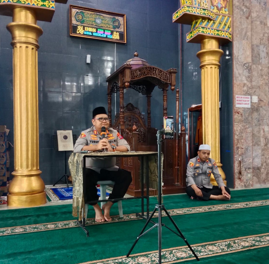 Kapolres Tanjung Balai Berikan Tausyiah Siang Ramadhan 1444 H / Tahun 2023 M di Mesjid Saksi