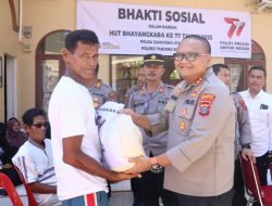 Jelang Hut Bhayangkara ke-77, Polres Tanjung Balai Laksanakan Bulan Bhakti Polri Presisi Bakti Sosial dan Bagikan Sembako