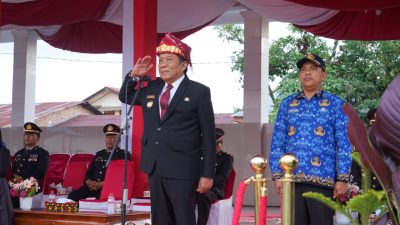 Upacara Penurunan Bendera Kabupaten Tapanuli Utara Sukses Digelar Dengan Semangat Penuh