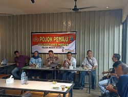 Polsek Medan Helvetia Gelar Pojok Pemilu Bersama PPK dan Panwascam di Cafe Jalan Tengku Amir Hamzah