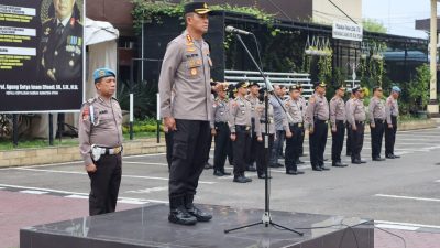 Kombes Pol Valentino Alfa Tatareda, SH, SIK Pimpin Apel Terakhir di Mapolrestabes Medan